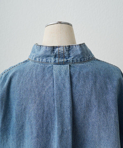 牛仔蝴蝶結設計襯衫