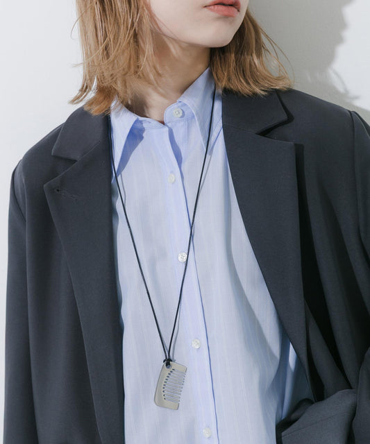 金屬梳形吊墜繩線項鍊