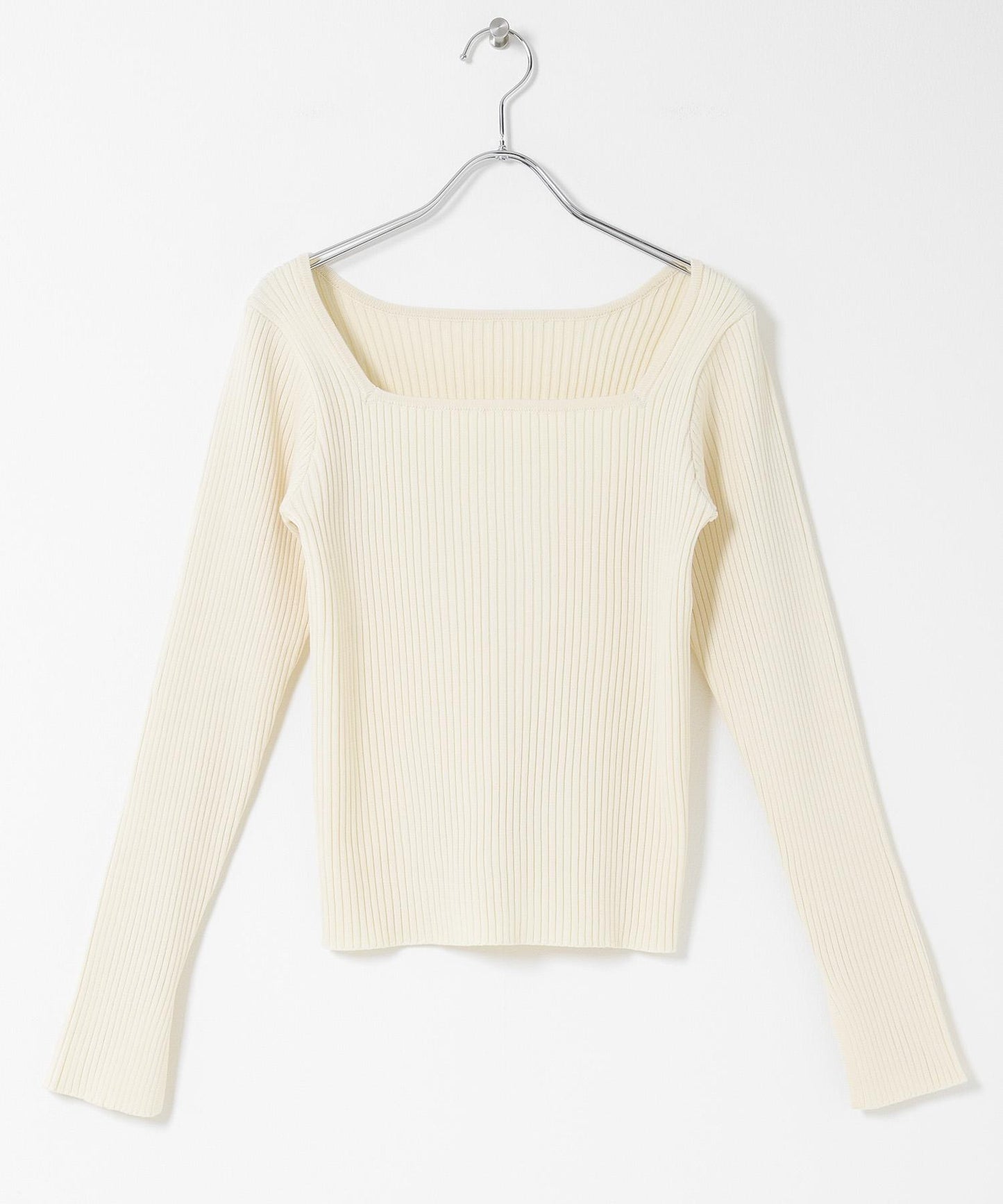 真絲混紡方領針織上衣 款