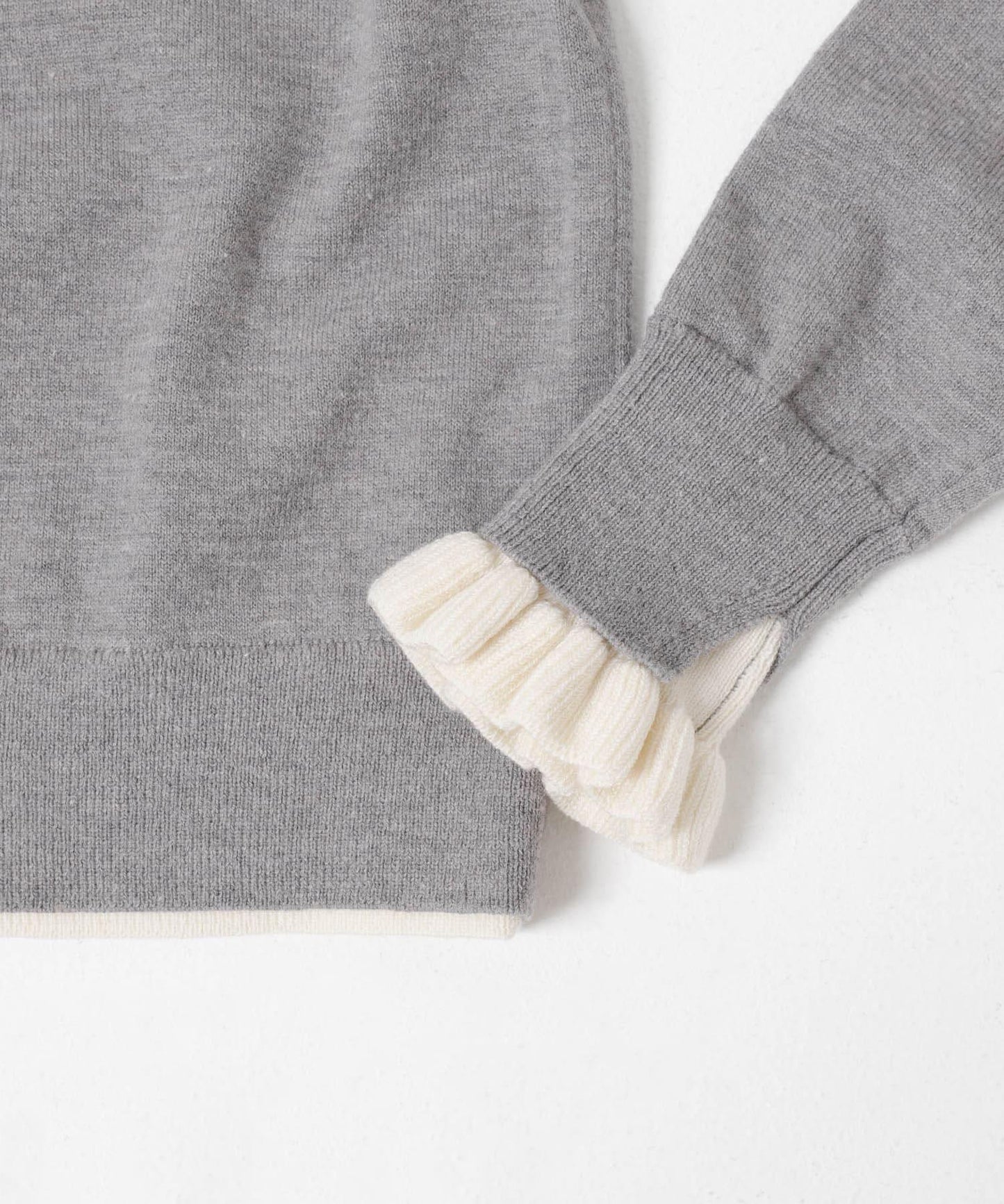 拼色荷葉邊針織開衫