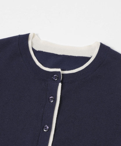 拼色荷葉邊針織開衫