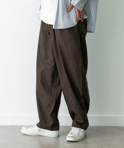 牛仔風寬鬆闊腿休閒褲