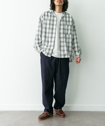 牛仔風寬鬆闊腿休閒褲