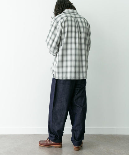 牛仔風寬鬆闊腿休閒褲