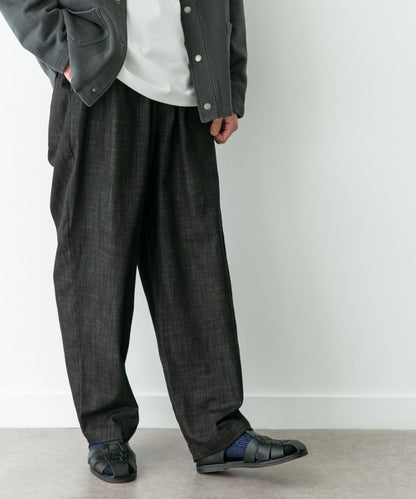 牛仔風寬鬆闊腿休閒褲