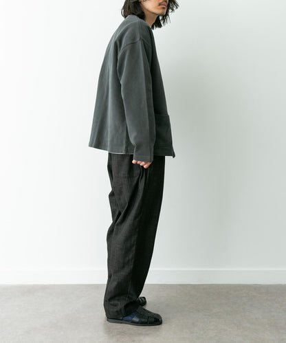 牛仔風寬鬆闊腿休閒褲