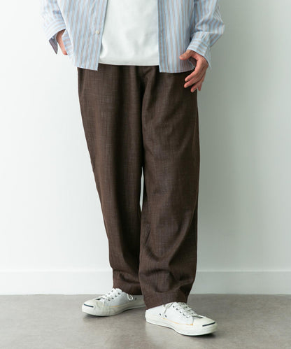 牛仔風寬鬆闊腿休閒褲