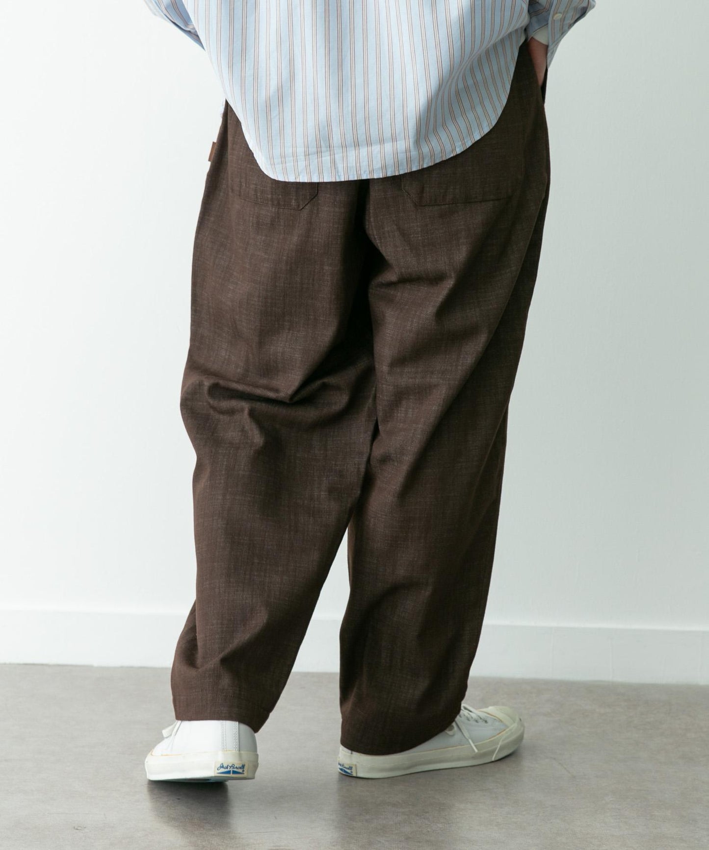 牛仔風寬鬆闊腿休閒褲