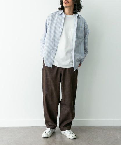 牛仔風寬鬆闊腿休閒褲