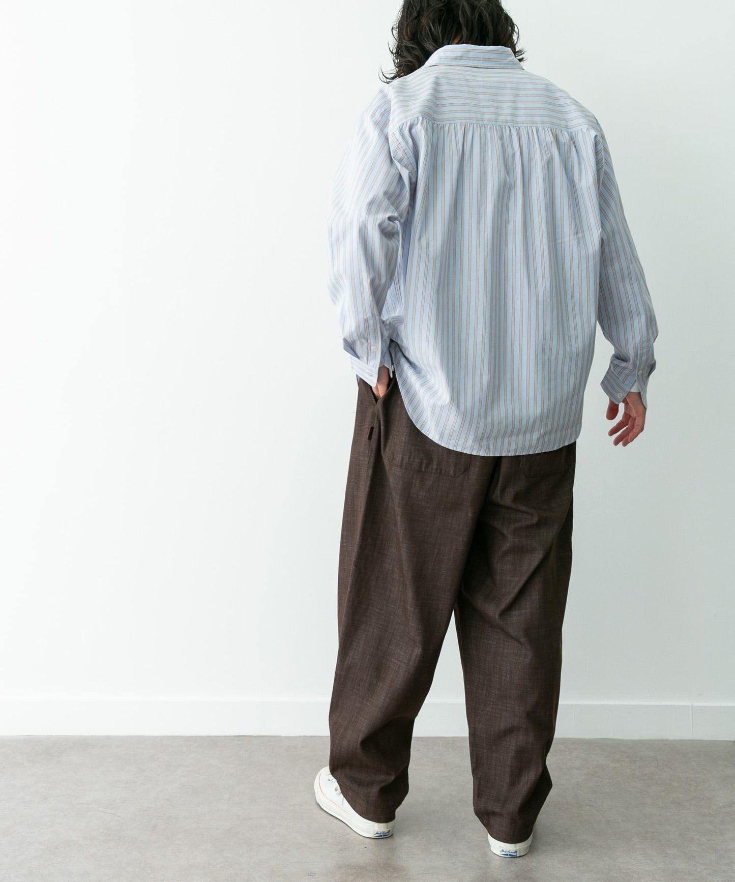 牛仔風寬鬆闊腿休閒褲