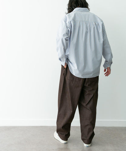 牛仔風寬鬆闊腿休閒褲