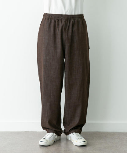 牛仔風寬鬆闊腿休閒褲