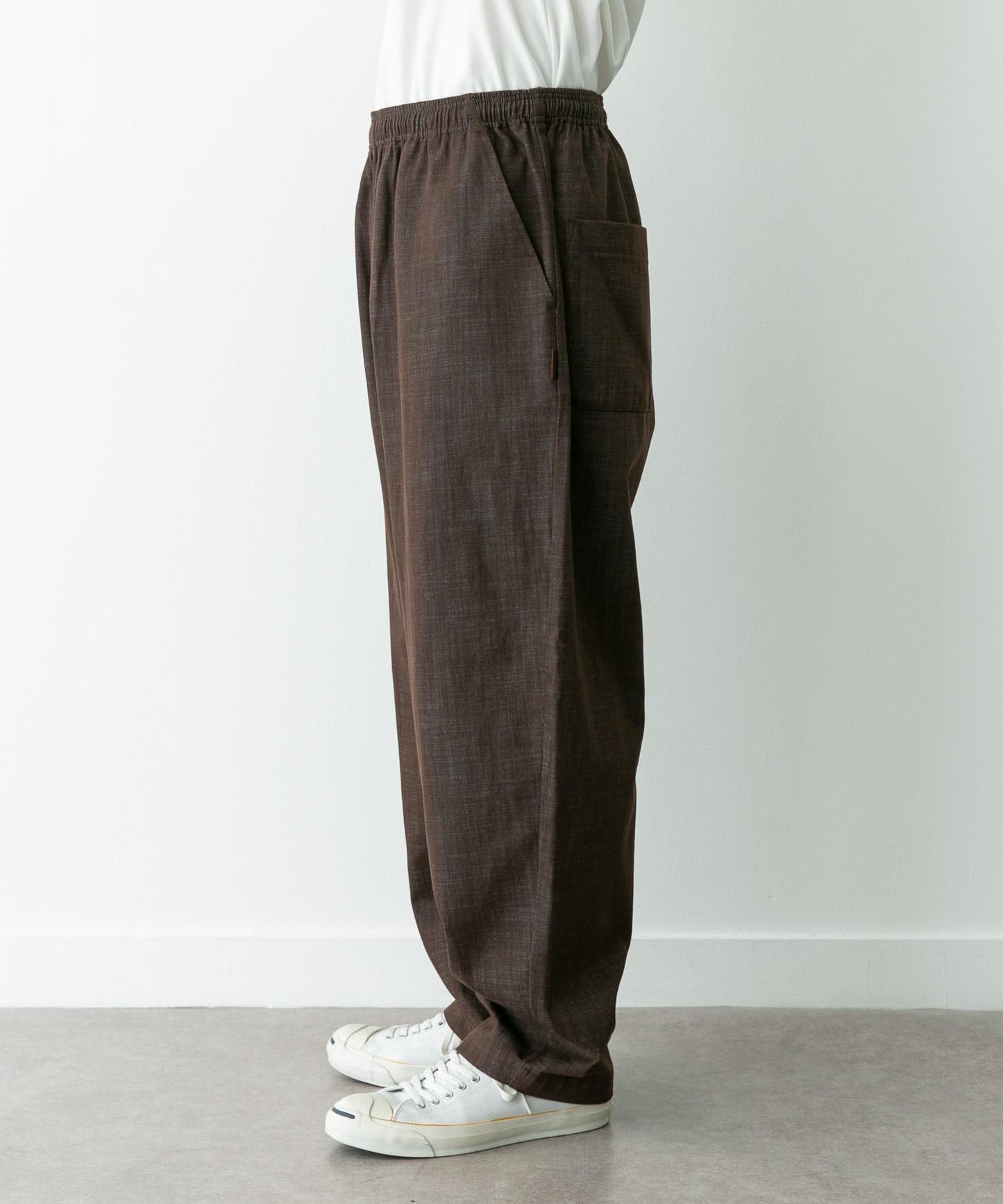 牛仔風寬鬆闊腿休閒褲