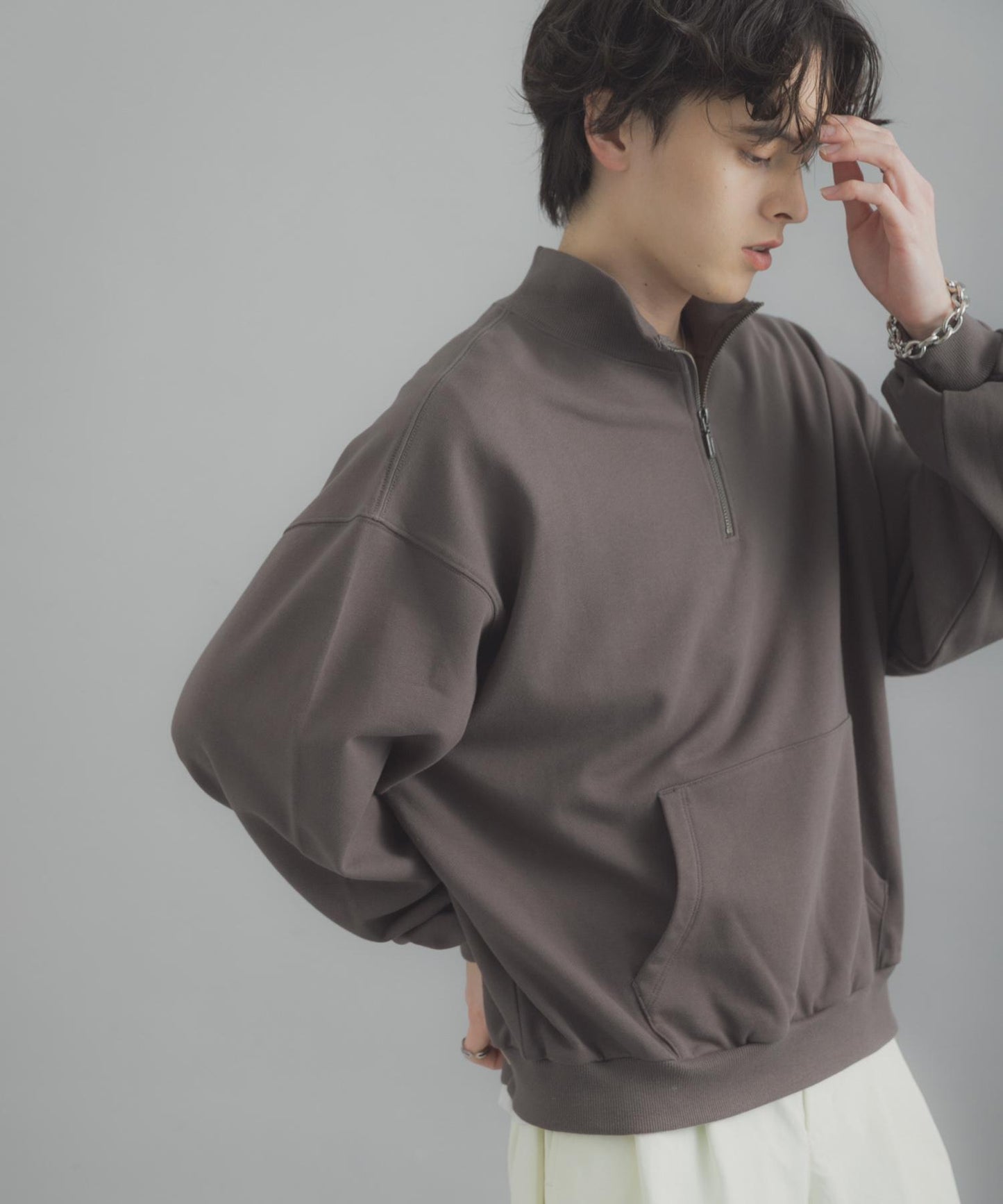 可水洗 防潑水 防花粉 SKIN Proof 半拉鍊衛衣