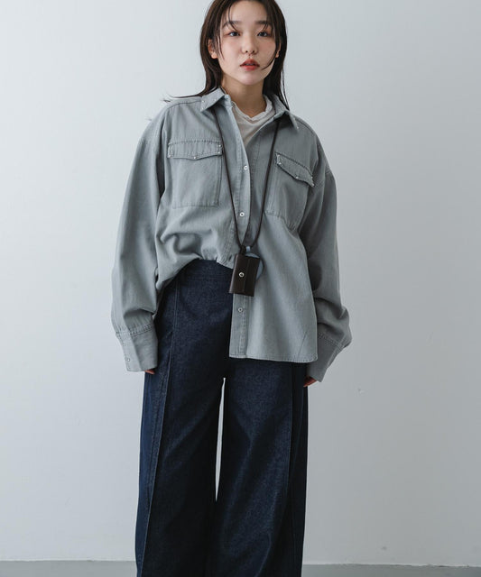 鉚釘設計 牛仔襯衫