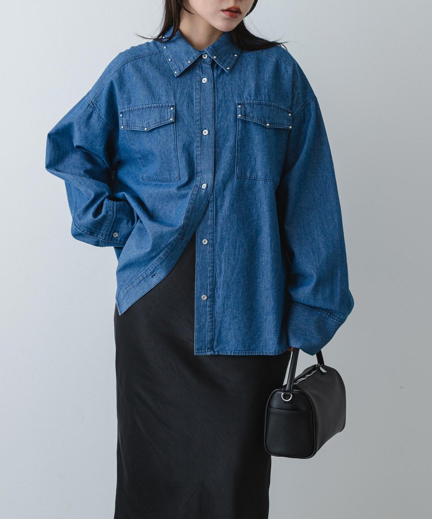 鉚釘設計 牛仔襯衫