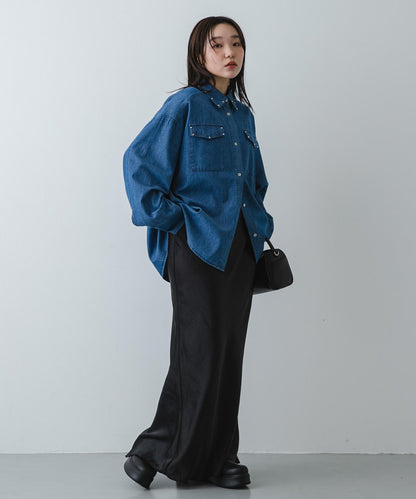 鉚釘設計 牛仔襯衫