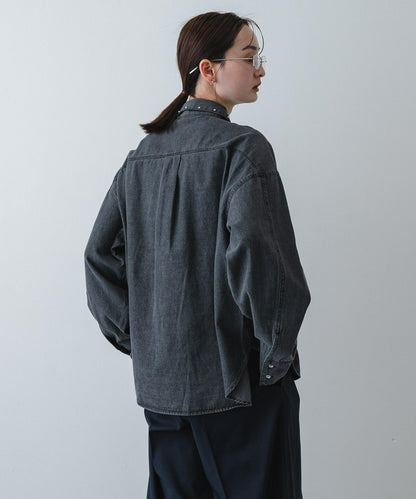 鉚釘設計 牛仔襯衫