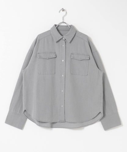 鉚釘設計 牛仔襯衫