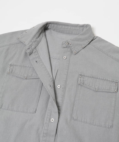 鉚釘設計 牛仔襯衫