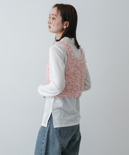 可機洗 2way蝴蝶結帶紗圈織 針織背心