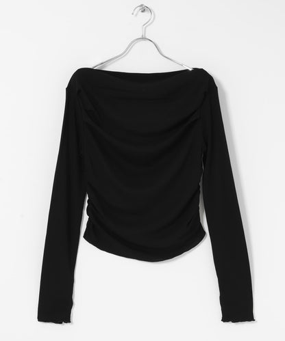 透紗褶襉羅紋上衣