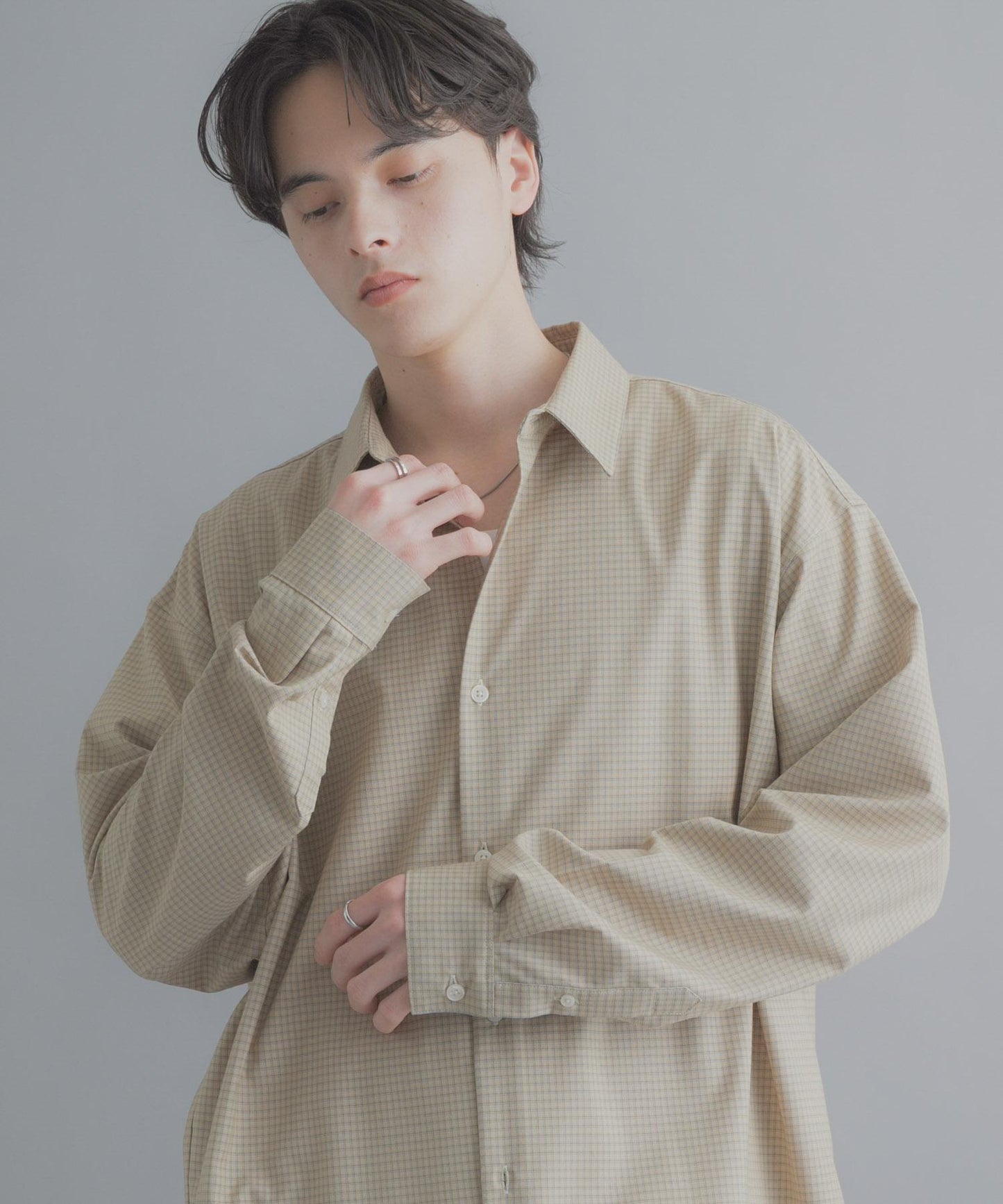 小格紋 經典領口 襯衫