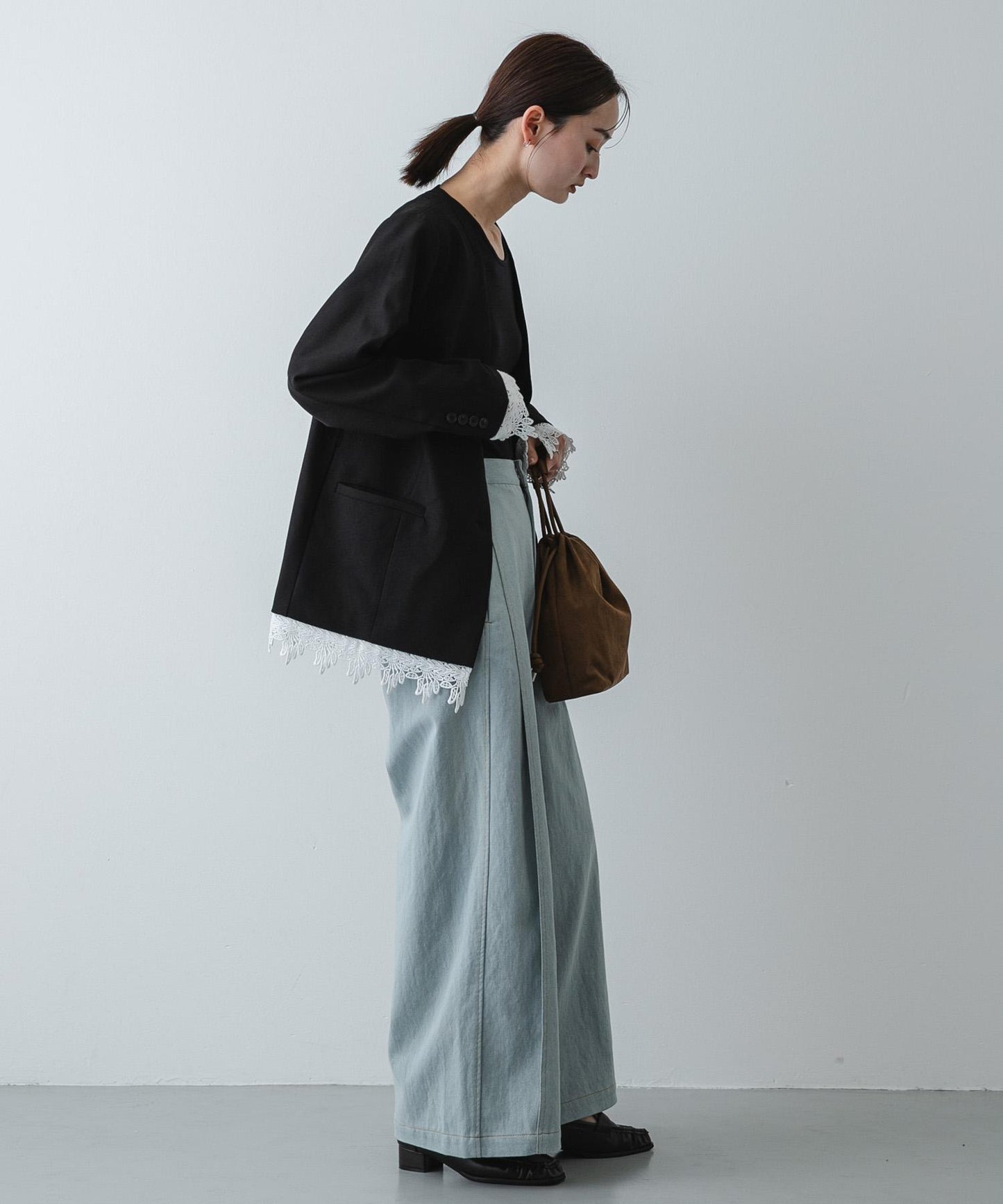 仿牛仔質感 西裝褲