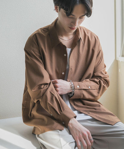 小格紋 經典領口 襯衫