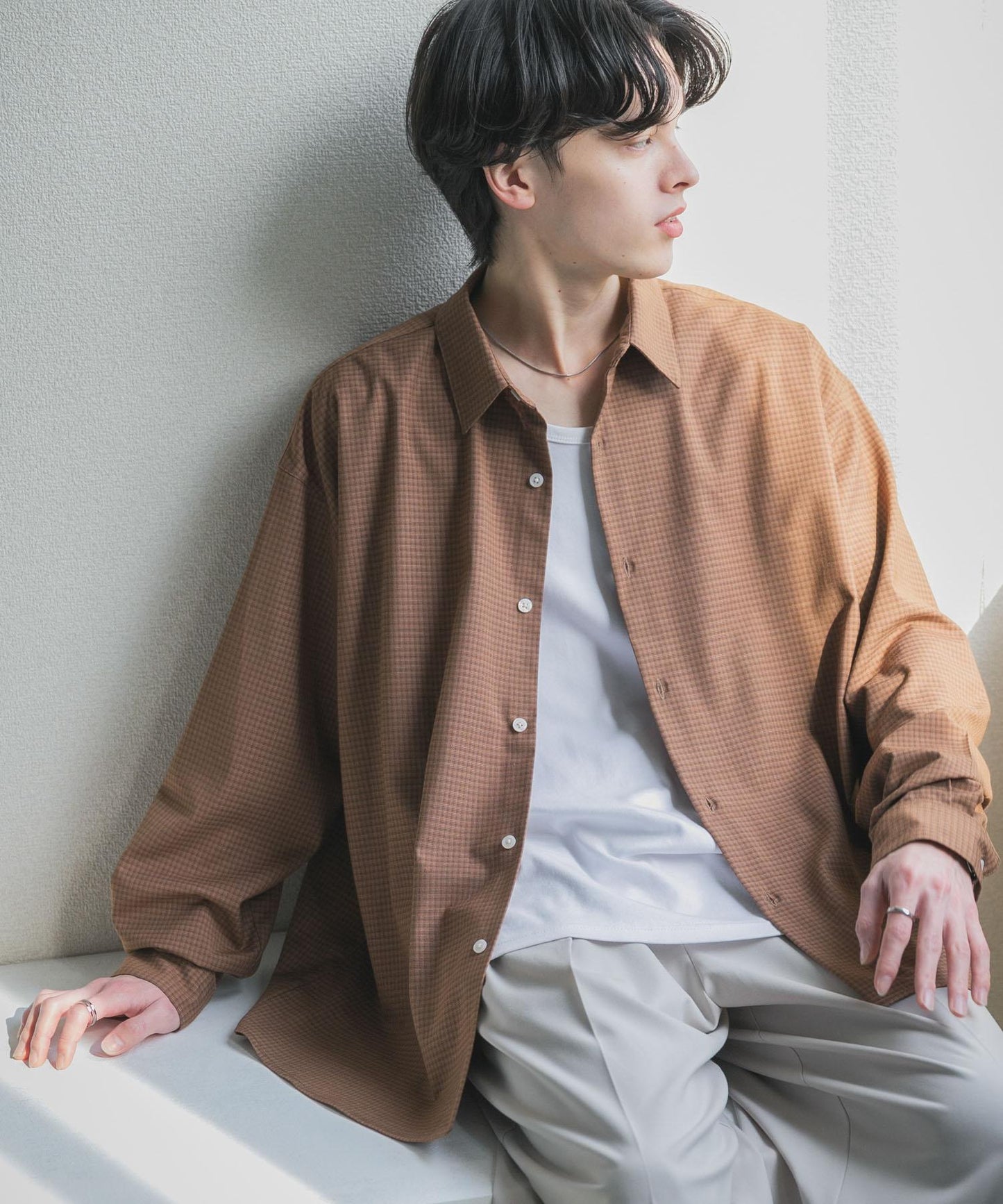 小格紋 經典領口 襯衫