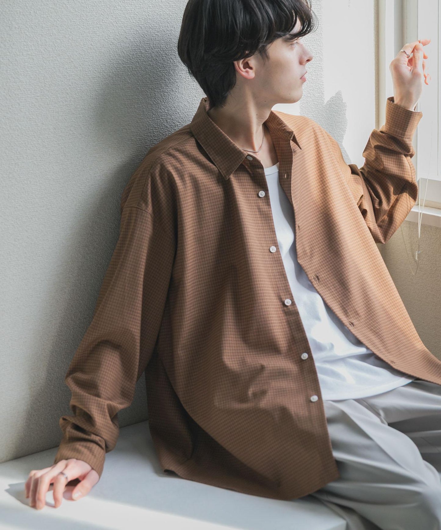 小格紋 經典領口 襯衫