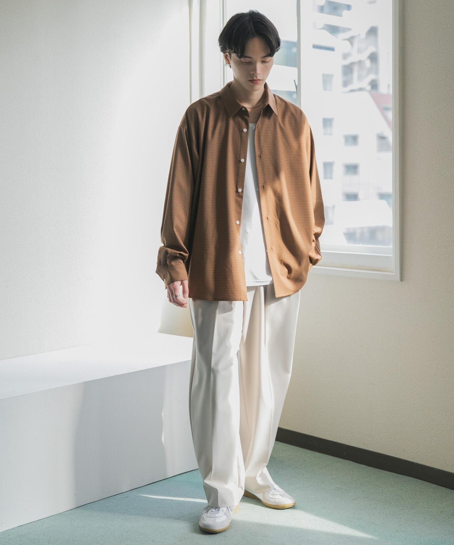 小格紋 經典領口 襯衫