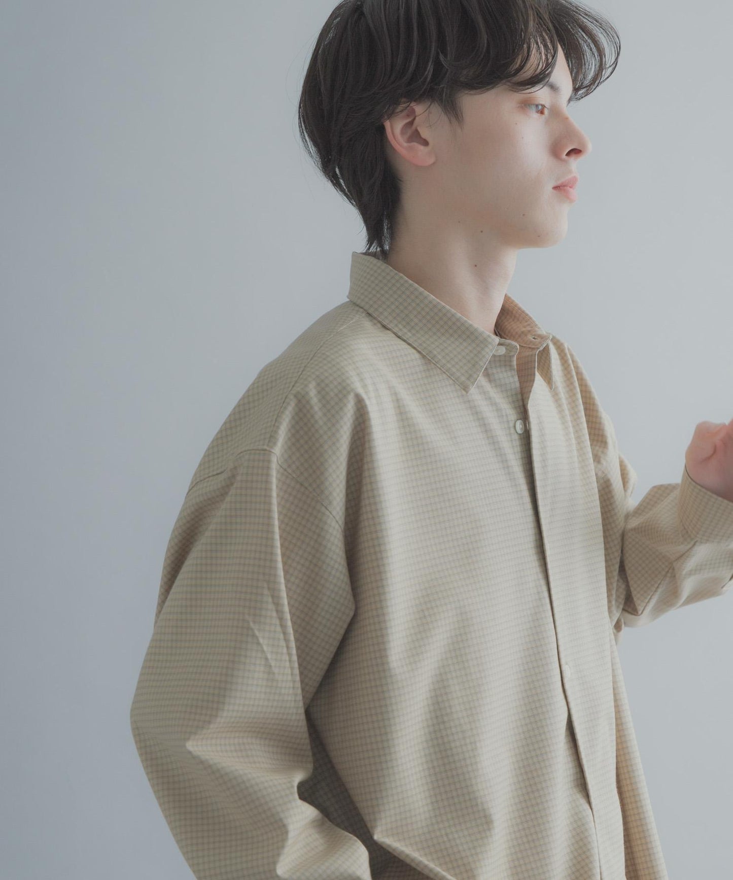 小格紋 經典領口 襯衫