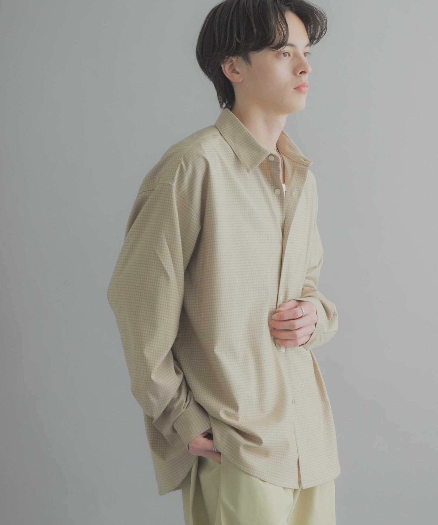 小格紋 經典領口 襯衫