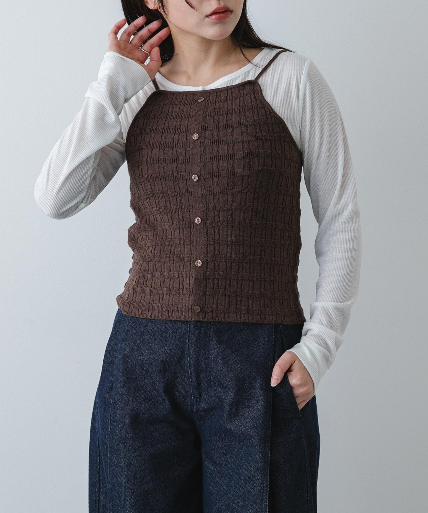 可水洗 掛脖 紐扣 背心