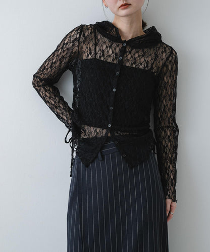 可機洗 蕾絲連帽 上衣