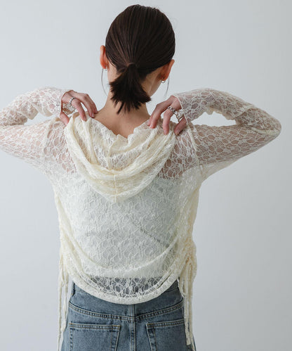 可機洗 蕾絲連帽 上衣