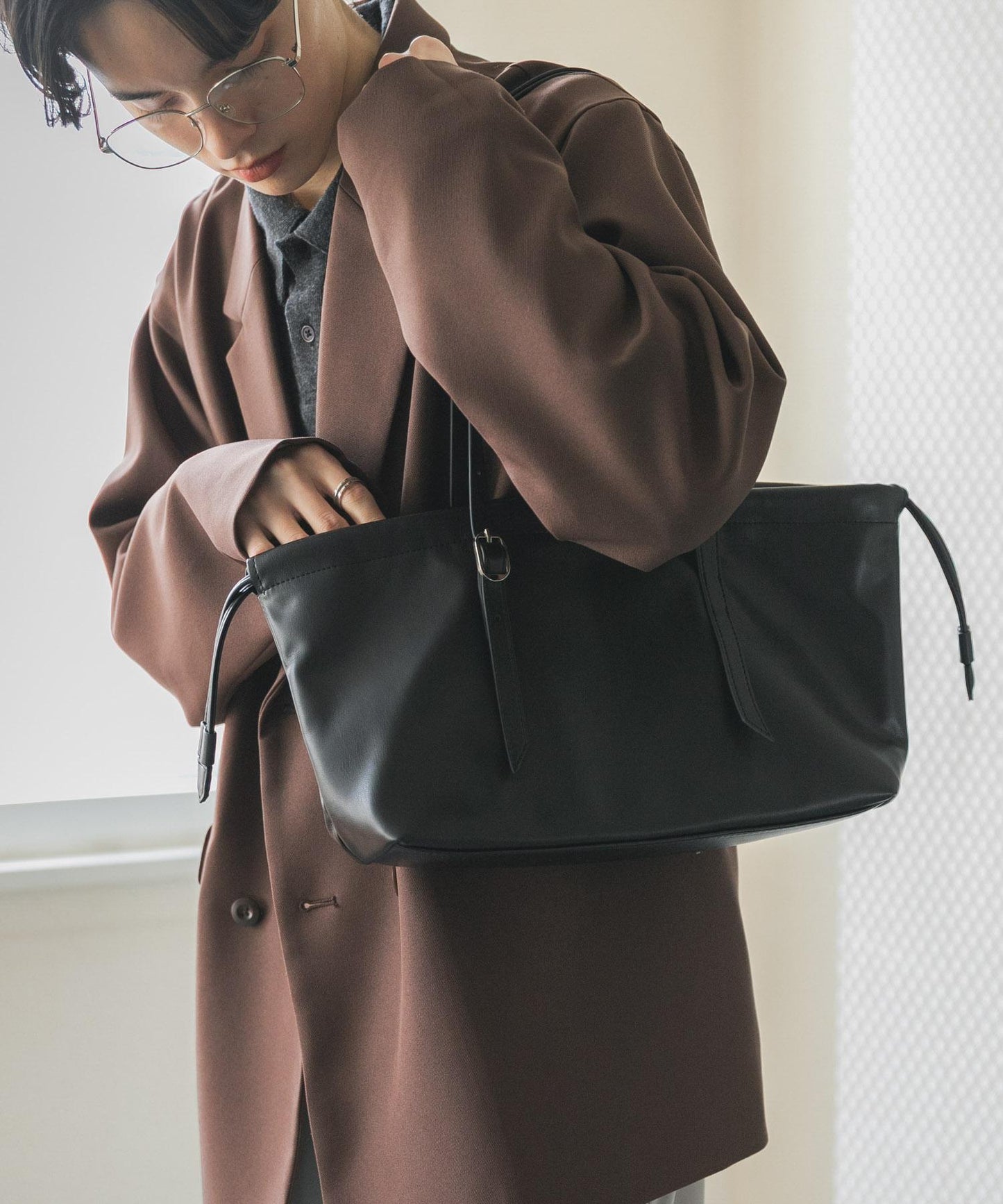 長提手束口單肩包