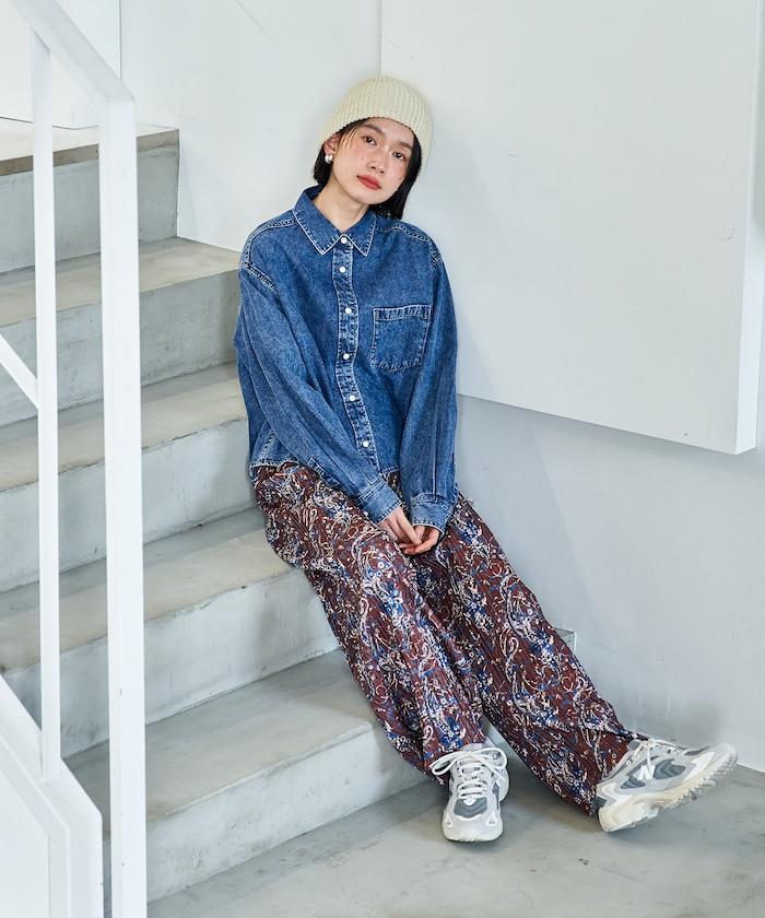 垂墜感牛仔短款襯衫（可成套）