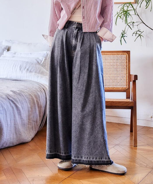 垂墜感 闊腿 牛仔褲（可成套搭配）