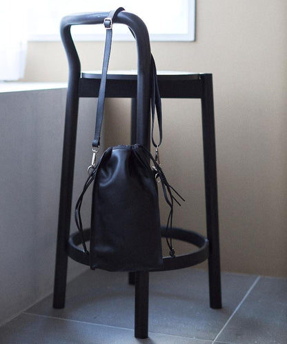 撥水牛皮 豎款束口 2WAY Leather Shoulder Bag 3 單肩包