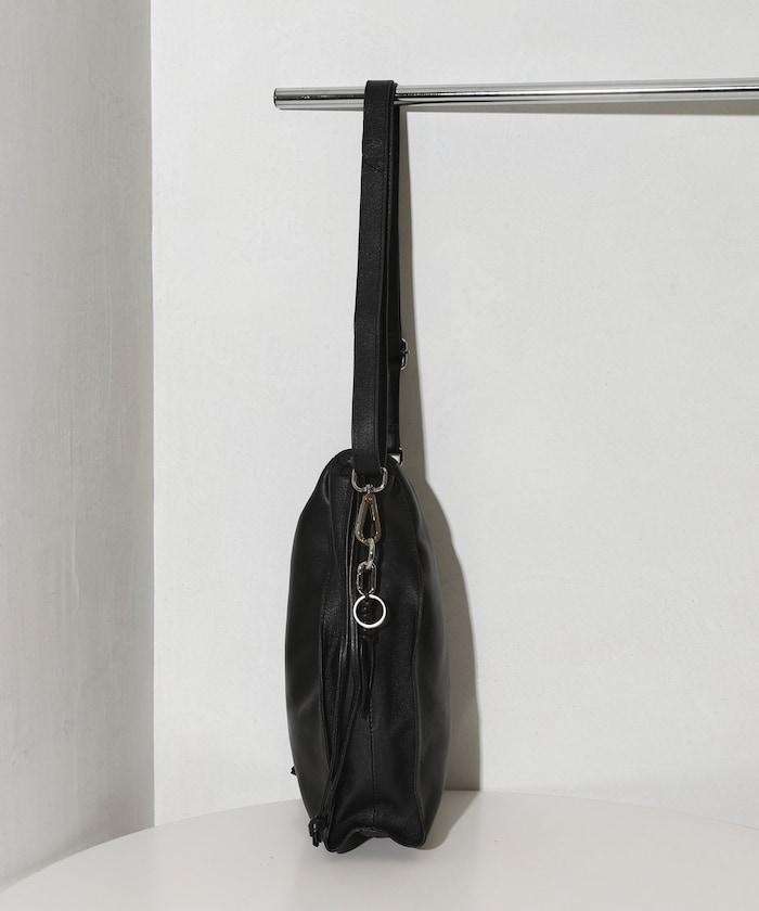 撥水牛皮 豎款束口 2WAY Leather Shoulder Bag 3 單肩包