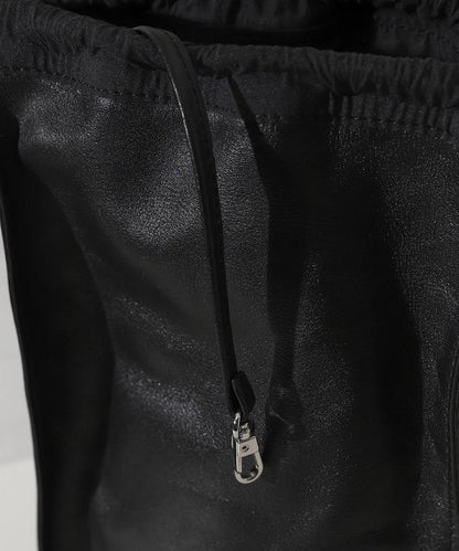 撥水牛皮 豎款束口 2WAY Leather Shoulder Bag 3 單肩包