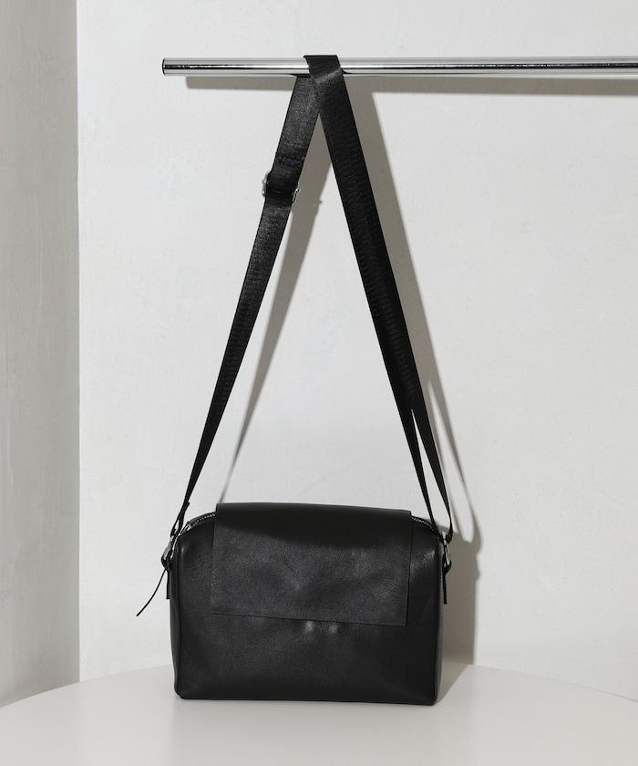 牛皮 防潑水 翻蓋設計 Leather Editor's Flap Shoulder Bag 單肩包