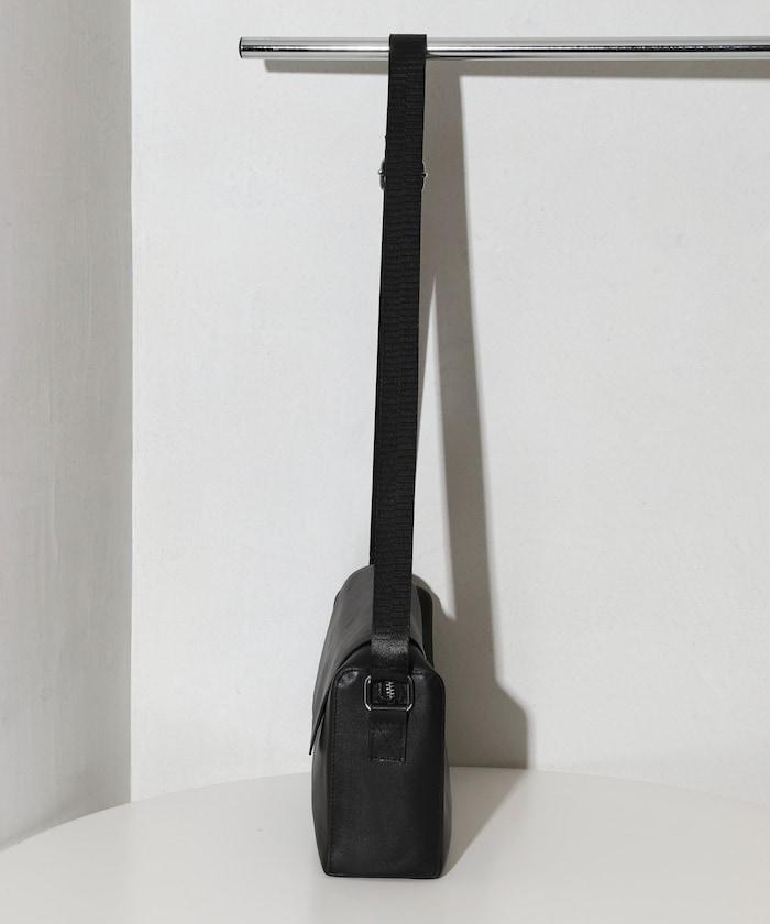 牛皮 防潑水 翻蓋設計 Leather Editor's Flap Shoulder Bag 單肩包