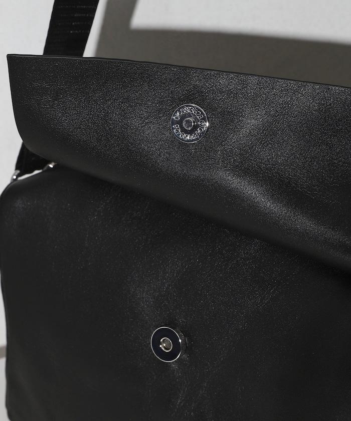 牛皮 防潑水 翻蓋設計 Leather Editor's Flap Shoulder Bag 單肩包