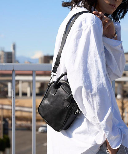 Leather Handle Mini Shoulder Bag 防潑水牛革 迷你單肩包