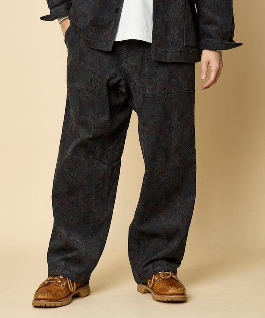 寬鬆直筒 全印花 輕薄燈芯絨 休閒褲（可成套）