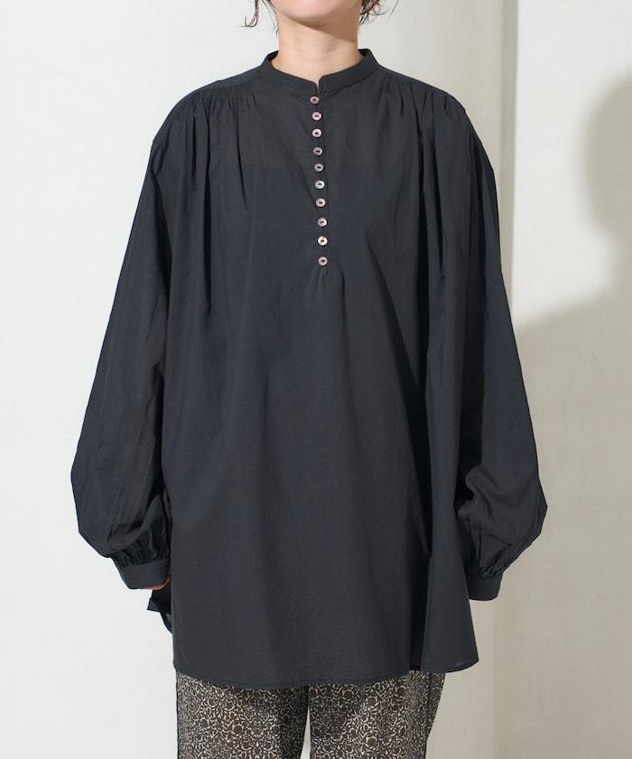 印度風寬鬆蓬鬆紐扣襯衫