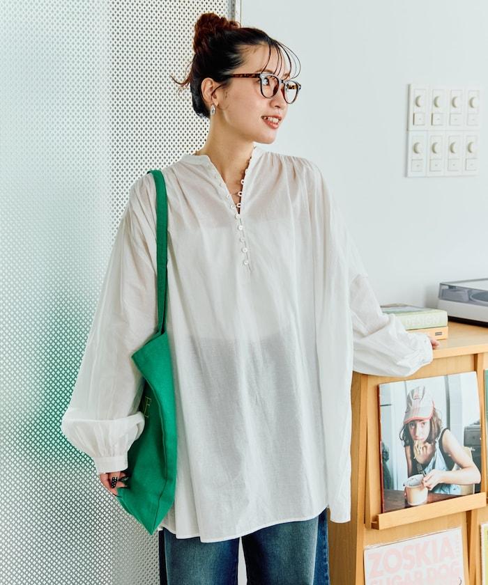 印度風寬鬆蓬鬆紐扣襯衫